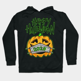 Funny Happy Halloween 2020 Carved Pumpkin with Mask Hoodie